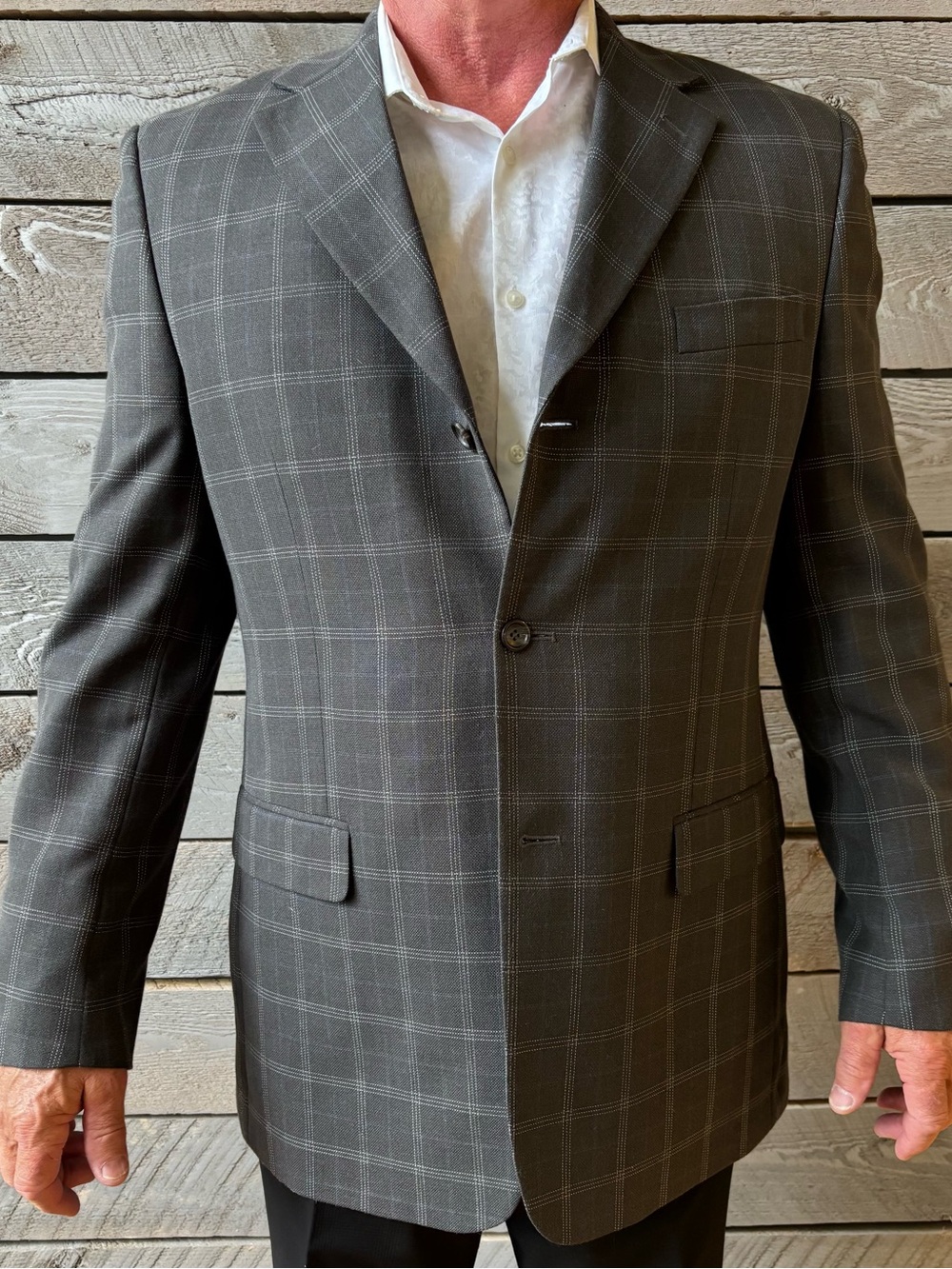 Van Heusen Gray Windowpane Sport Coat